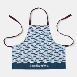 Delantal Ondas de Narwhal personalizadas Allover Imprimir a