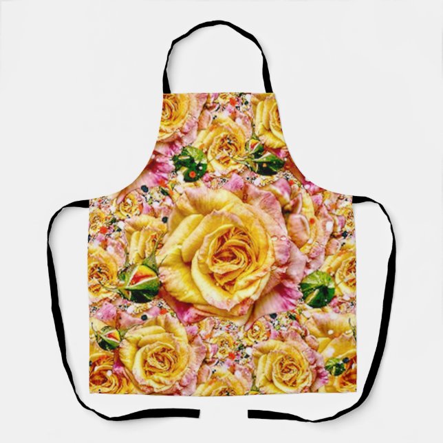 Delantal Opulencia Rosa Dorada Groovy: (Anverso)