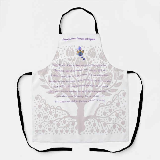 Delantal Oración por limpieza y alineación divina (Anverso)