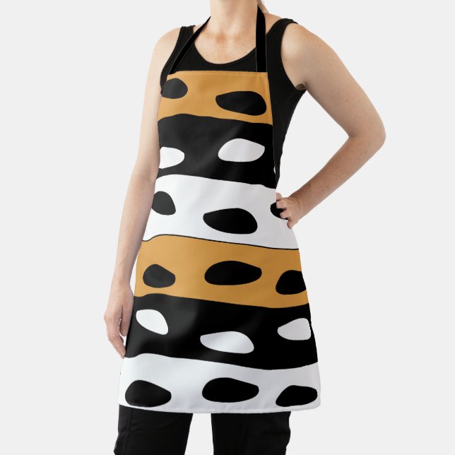 Delantal Orange Black White Stripes (in situ)