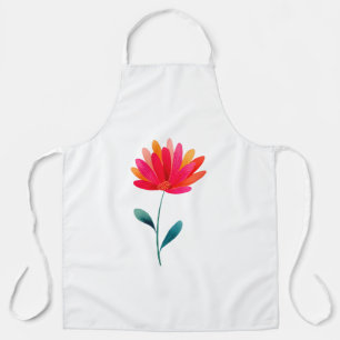 Delantal Orange Floral Botanical Apron Minimal Flower