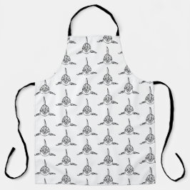 Delantal Orca tribal negra y blanca