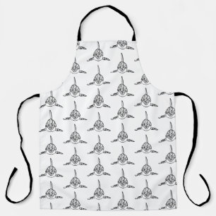 Delantal Orca tribal negra y blanca