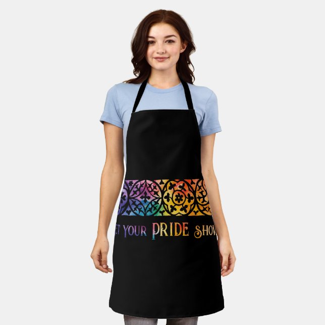 Delantal Orgullo arcoiris de la ventana gótica (Gastado)