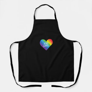 Delantal Orgullo arcoiris Gay Cristiano LGBTQ+ Jesús ama T-