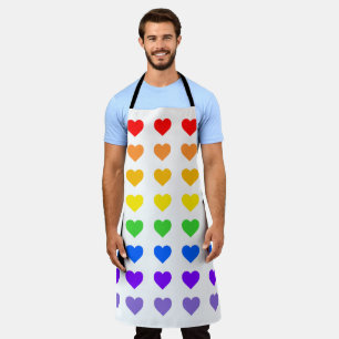 Delantal Orgullo gay en los corazones arcoiris