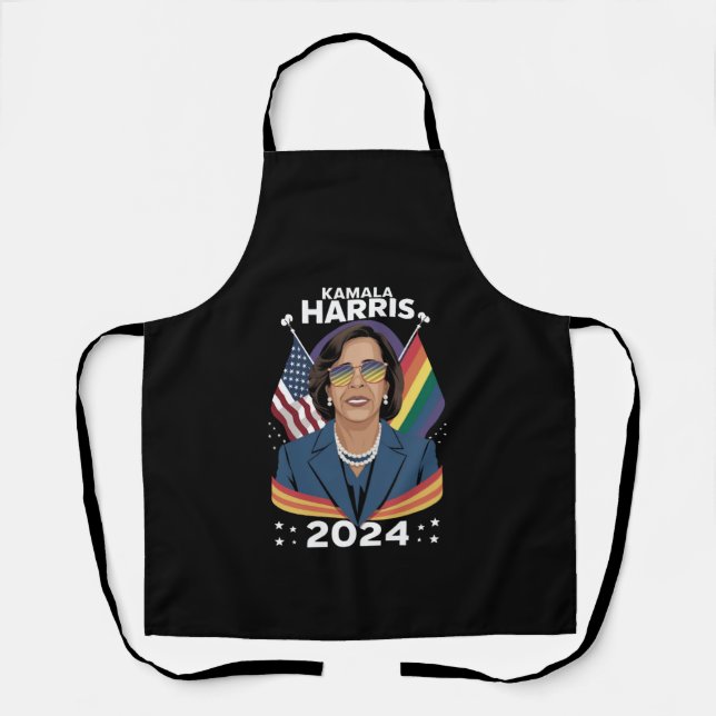 Delantal Orgullo gay Kamala Harris 2024 vicepresidente LGBT (Anverso)