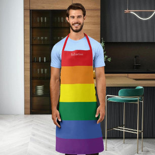 Delantal Orgullo gay LGBT Arcoiris personalizado