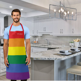 Delantal Orgullo gay LGBT Arcoiris personalizado