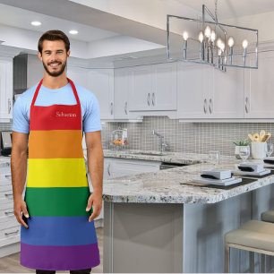 Delantal Orgullo gay LGBT Arcoiris personalizado