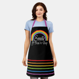 Delantal Orgullo gay LGBT Sonrisa arcoiris si eres gay