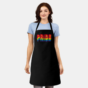 Delantal Orgullo lgbt lgbtq queer gay arcoíris retro negro