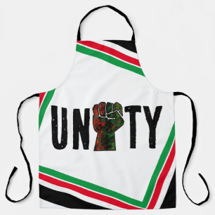 Delantal orgullo negro bandera panafricana roja verde puño 