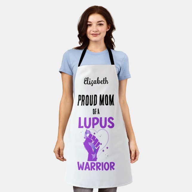 Delantal Orgullosa mamá LUPUS WARRIOR Día de la Madre (Gastado)