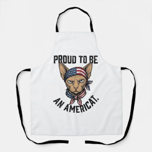Delantal Orgulloso De Ser Una Camiseta De Gato Patriota Ame