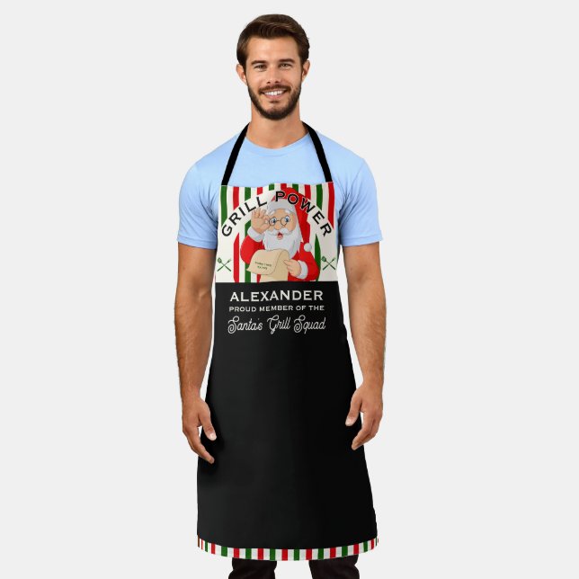 Delantal Orgulloso miembro de amigos Navidades Grill Squad  (Gastado)