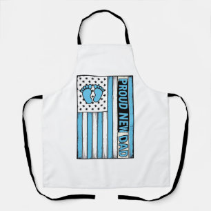 Delantal Orgulloso Nuevo Papá Bandera de Pies de Bebé Diseñ