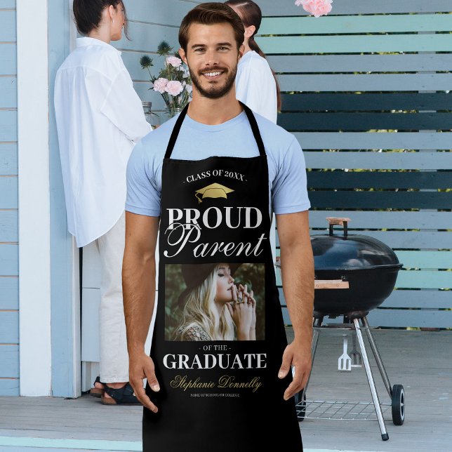 Delantal Orgulloso padre de la foto del graduado BBQ (Subido por el creador)