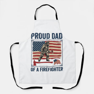 Delantal Orgulloso padre de un bombero bandera vintage Vect