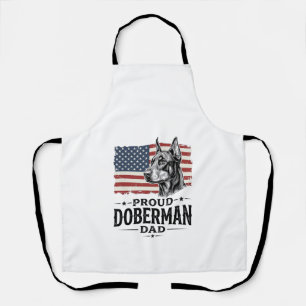 Delantal Orgulloso padre doberman vintage bandera diseño ve