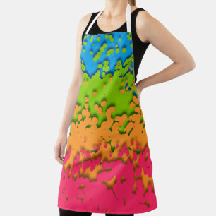 Delantal Orgulloso Panromántico Retro Groovy Burbujeante Tr