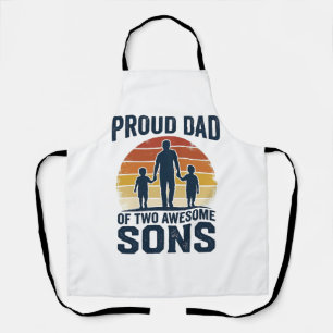 Delantal Orgulloso Papá de Dos Hijos Increíbles Diseño de C