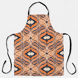 Delantal Oriental Seamless: Ornamento Naranja negro