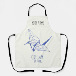 Delantal Origami Art Japonés Doble Art Retro Crane
