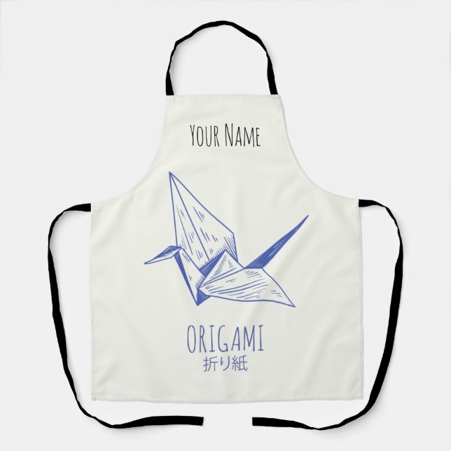 Delantal Origami Art Japonés Doble Art Retro Crane (Anverso)