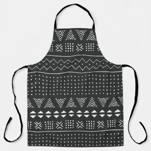 Delantal Origen étnico tribal: patrón blanco negro.
