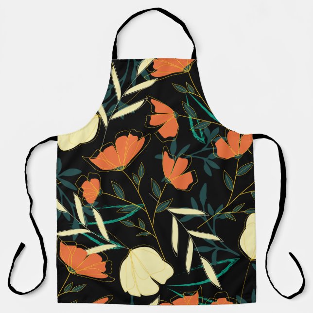 Delantal Original seamless pattern with bright tropical lea (Anverso)
