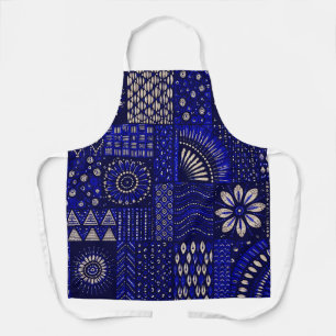 Delantal Ornamental Azul y Crema