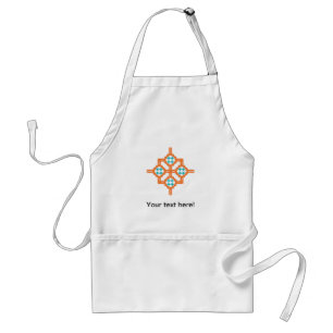 Delantal ornamento azul naranja