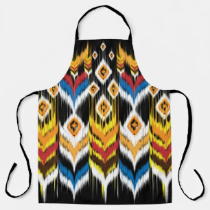 Delantal Ornamento de folclore geométrico Ikat. Etnia trib