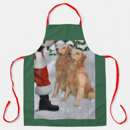 Delantal Ornamento de regalos de Navidades de Golden Retrie