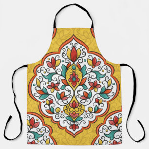 Delantal Ornamento floral: Motivos indios turcos.