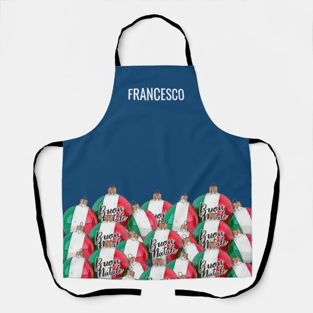 Delantal Ornamentos de bandera italiana personalizados (Anverso)