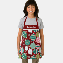 Delantal Ornamentos de Navidad retro vintage Snowflakes Kid