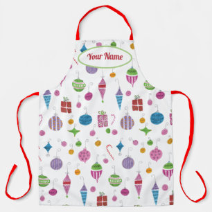 Delantal Ornamentos Retro Personalizados Cutos Ilustrados A