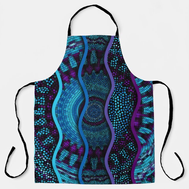 Delantal Ornar fondo de textura transparente. Ondas de soco (Anverso)