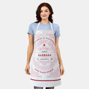 Delantal Ornate PINKS Scroll Love Made Comestible Hipster L