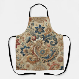 Delantal Ornate Vintage Floral Brocade Pattern 2
