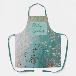 Delantal Oro de la diosa de la cocina con estrellas en el a