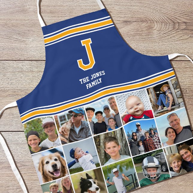 Delantal Oro de la Marina Monogramada de la Familia collage (Subido por el creador)