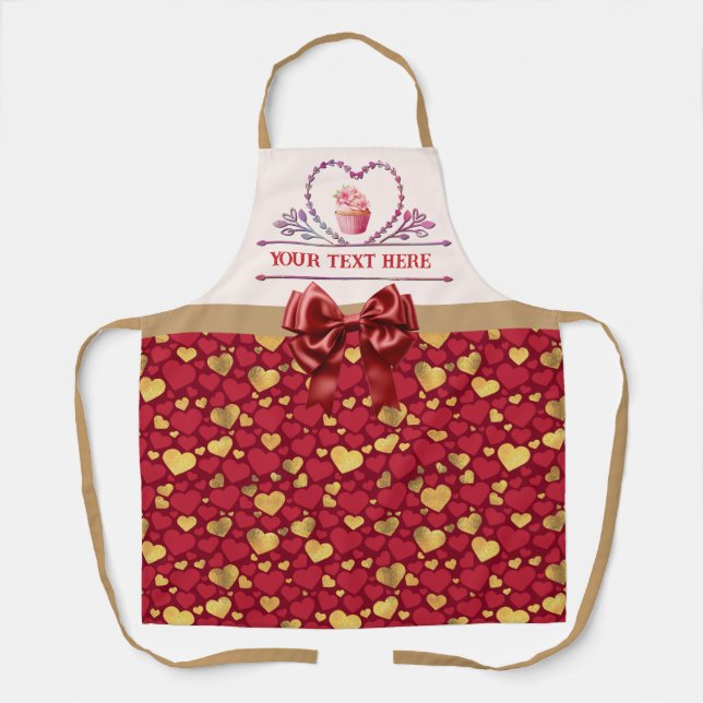 Delantal Oro personalizado, regalo El día de San Valentín d (Anverso)