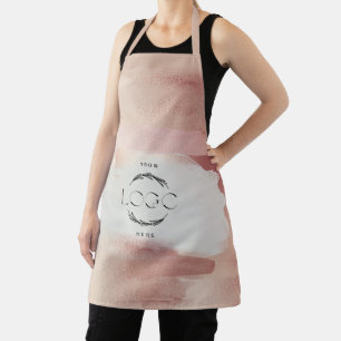 Delantal Oro Rosa Personalización Acuarela Femenina
