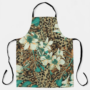 Delantal Orquídea Acuarela Floral Ilustracion sin foco