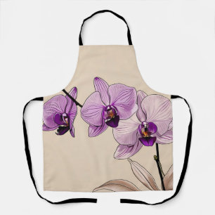 Delantal Orquídea Botánica Elegante