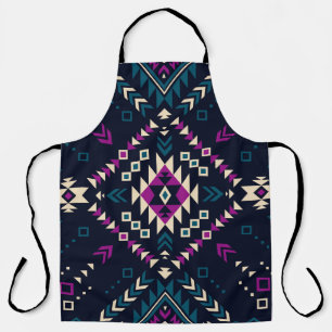 Delantal Oscuro Navajo, geométrico vintage.