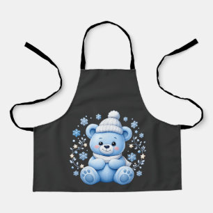 Delantal Osito de peluche azul adorable de invierno
